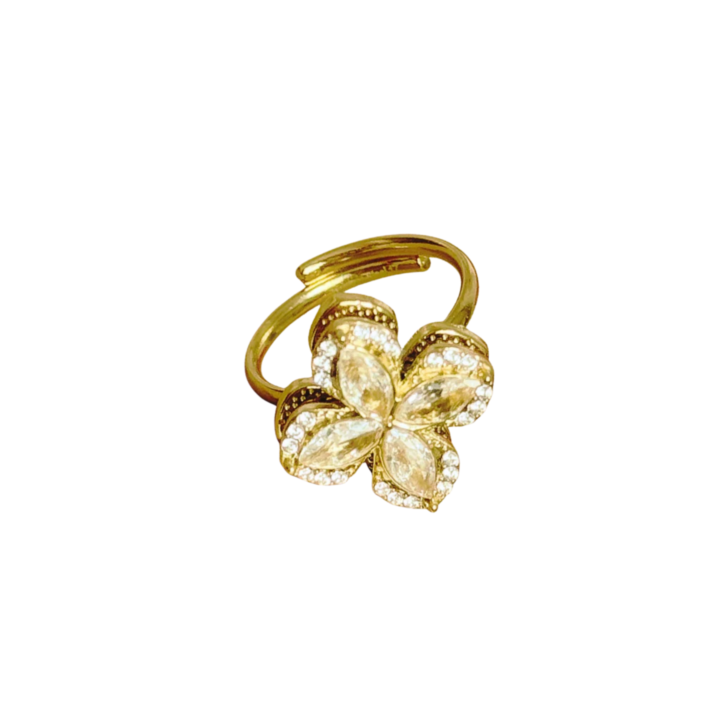 Eloise Diamanté Flower Spinning Ring (in gold & silver)