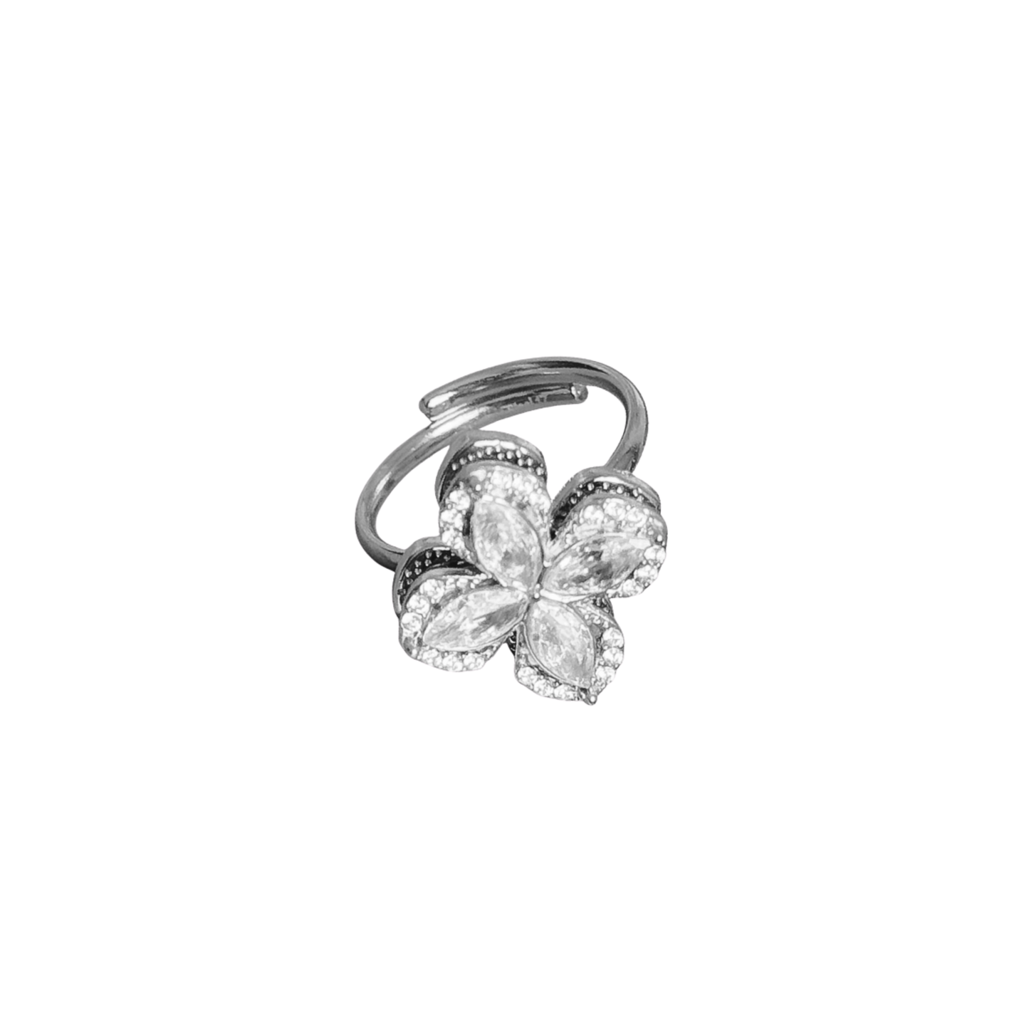 Eloise Diamanté Flower Spinning Ring (in gold & silver)