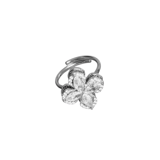 Eloise Diamanté Flower Spinning Ring (in gold & silver)