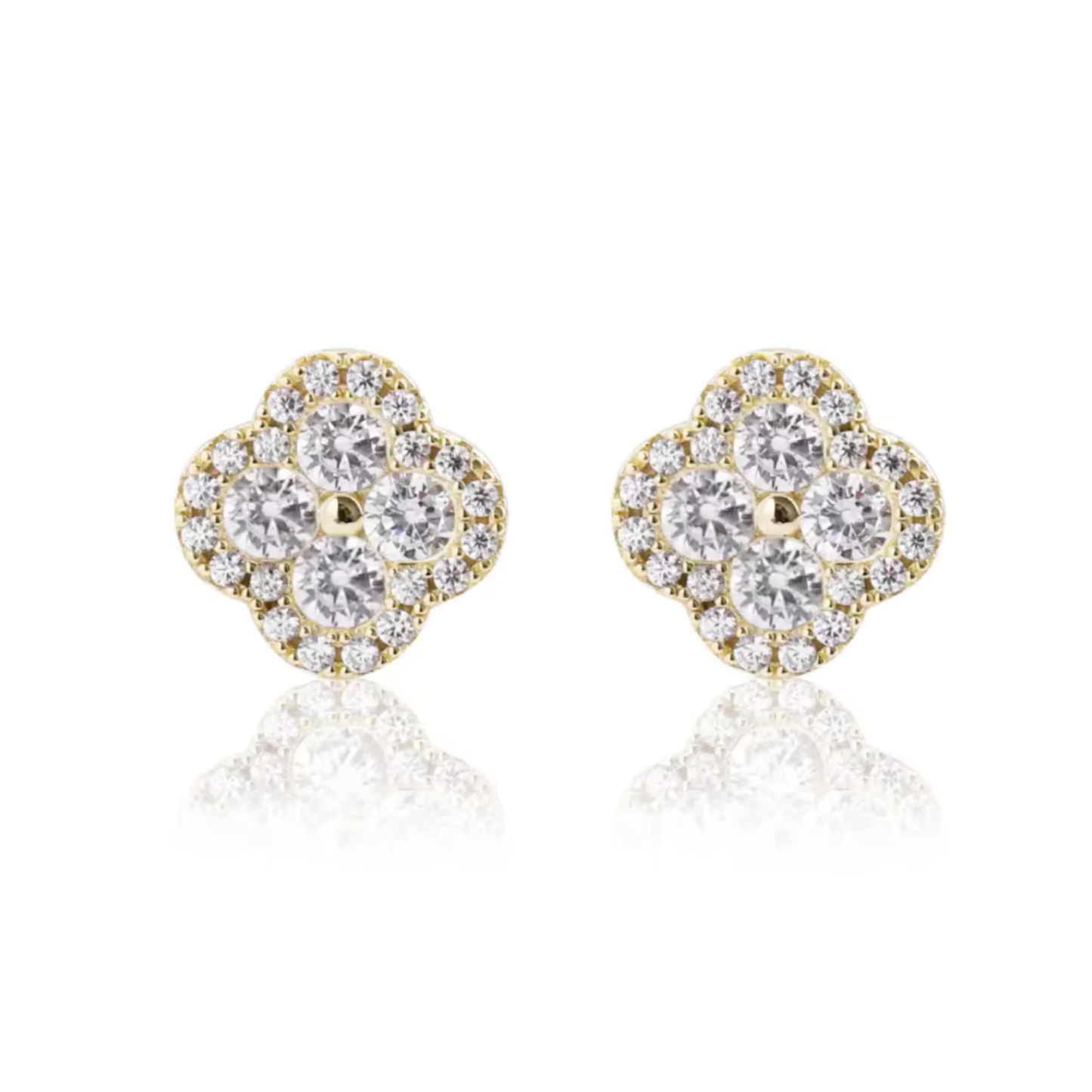Mina Full Diamanté Earrings (in gold & silver)