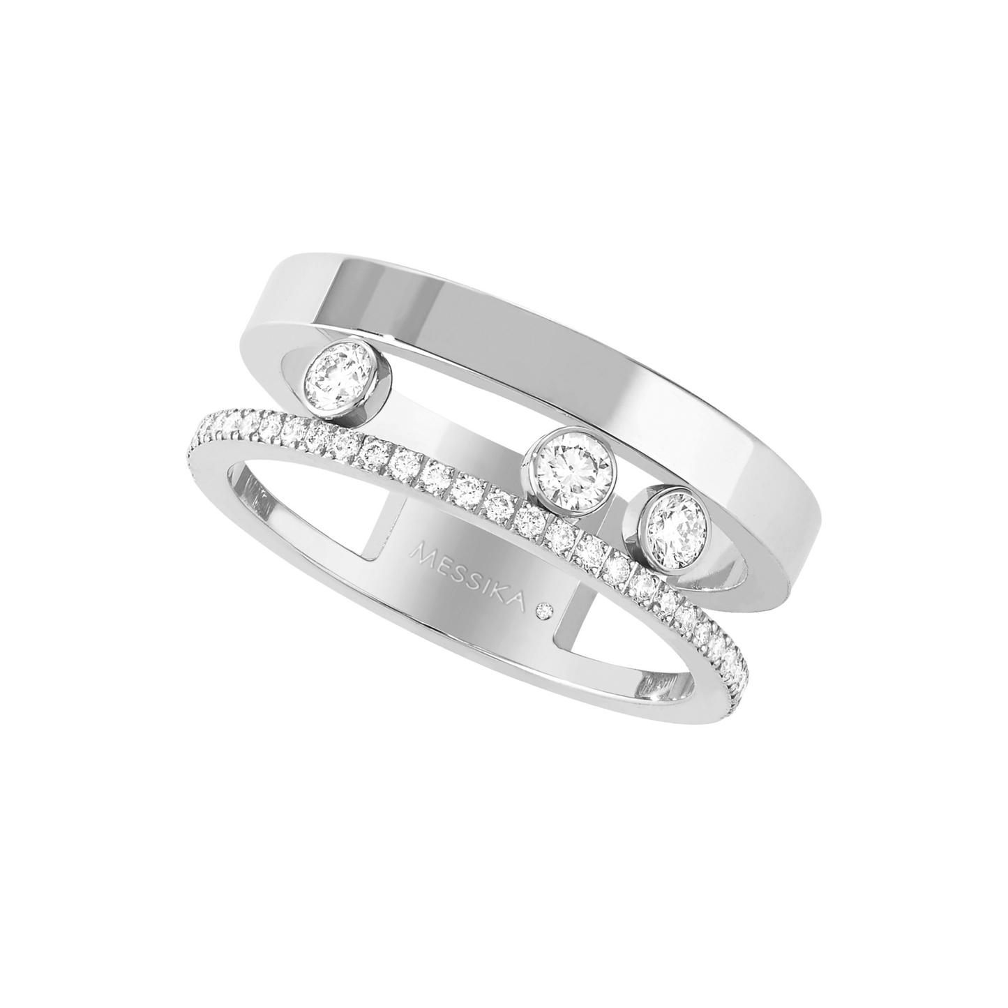 Crystal Rowed Ring (in gold & silver)