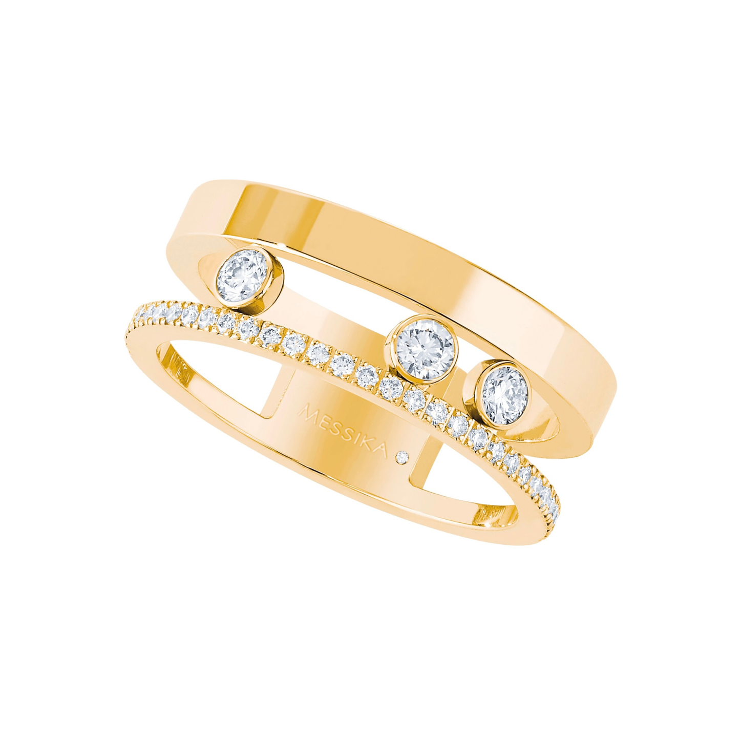 Crystal Rowed Ring (in gold & silver)
