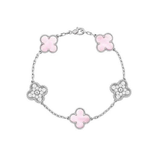 Silver Pink Diamanté Lindsay Bracelet