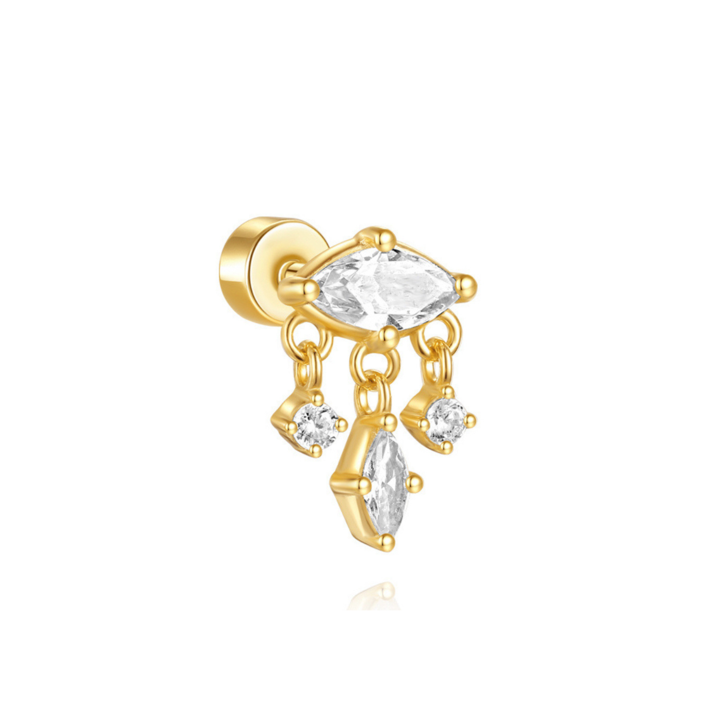 Dangly Marquise Stud