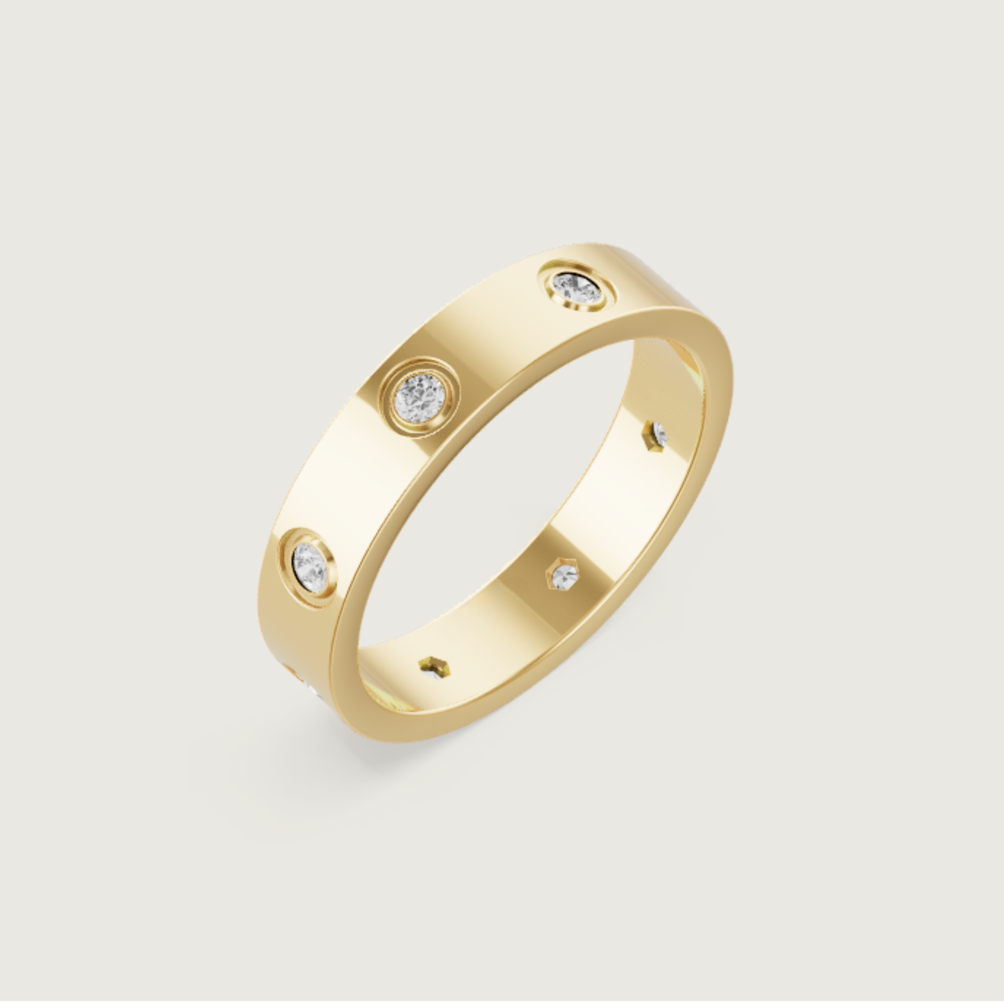 Alana C Full Diamanté Ring (in gold & silver & rose gold)