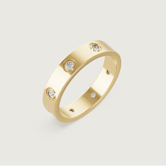 Alana C Full Diamanté Ring (in gold & silver & rose gold)