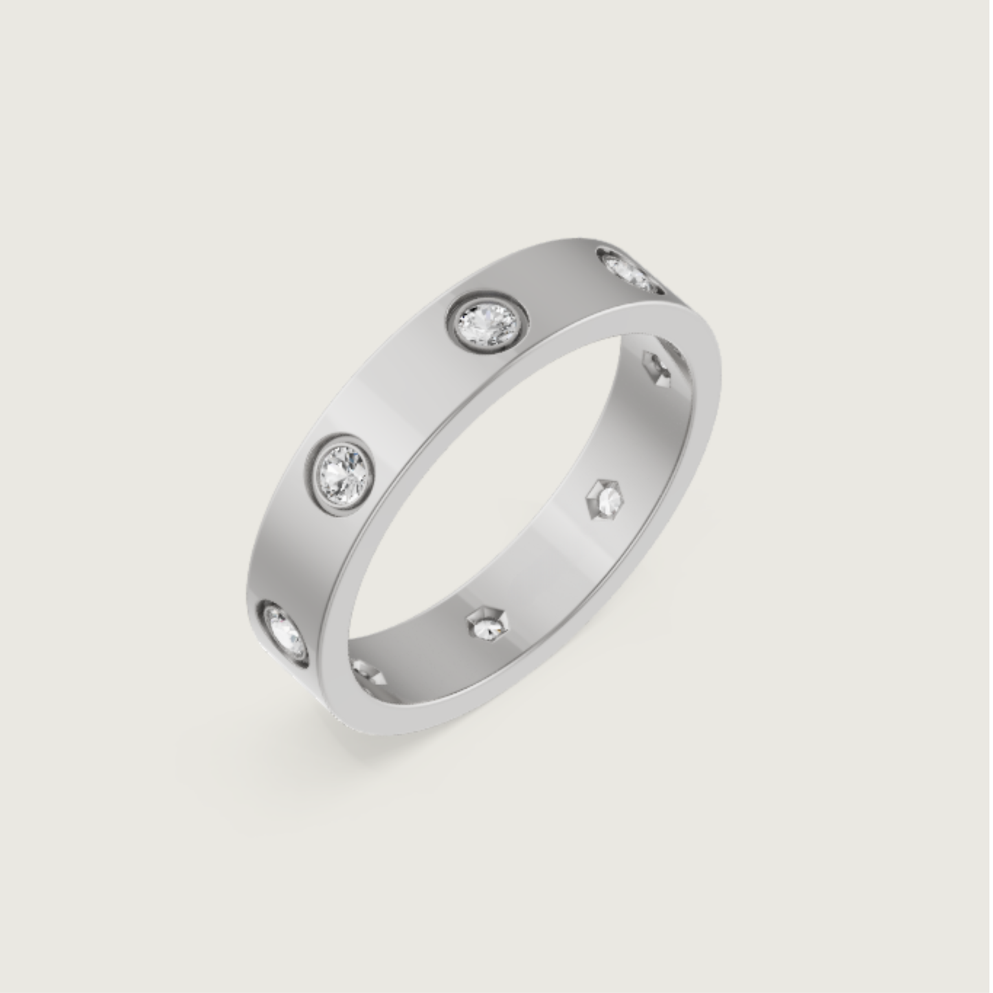 Alana C Full Diamanté Ring (in gold & silver & rose gold)