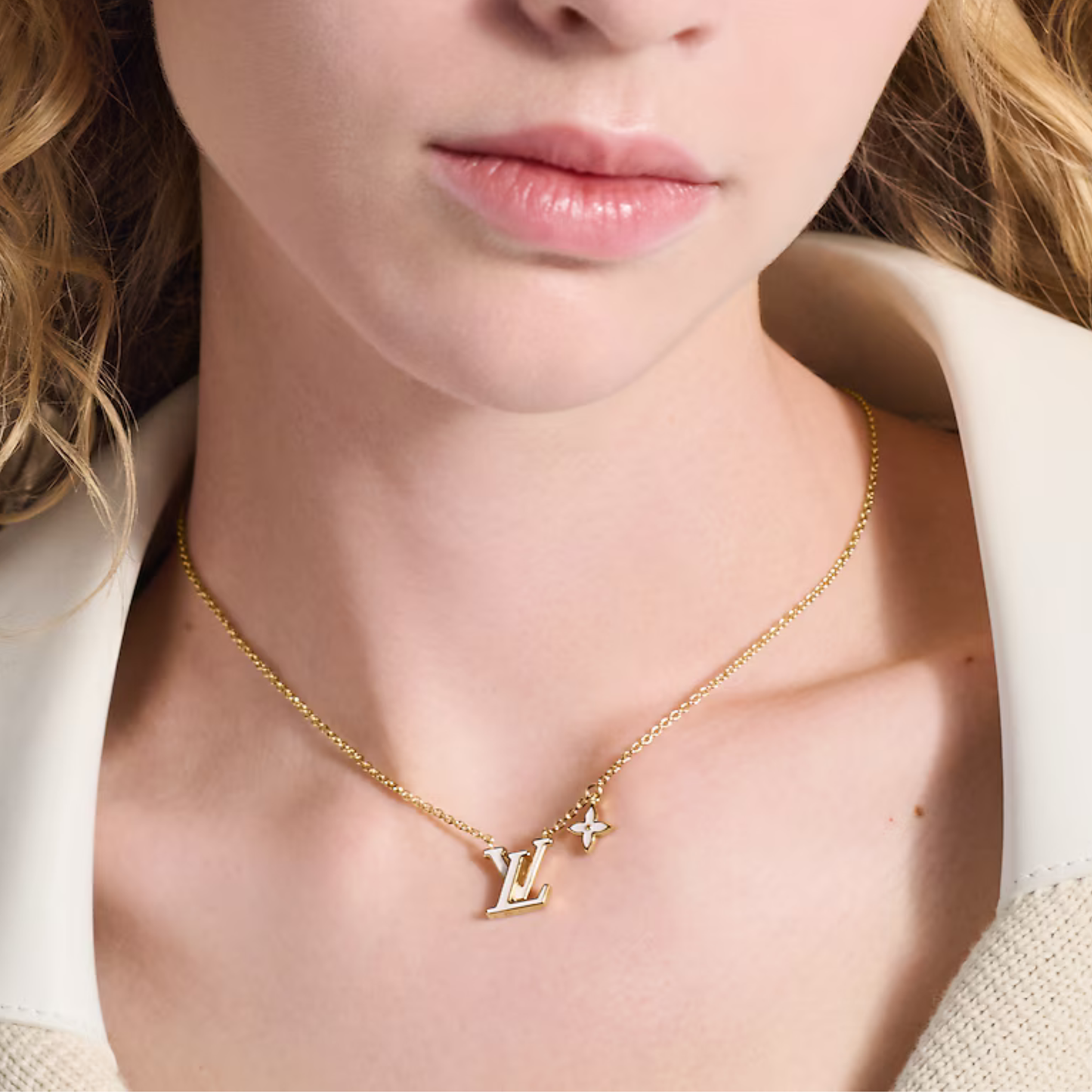 Almira White Enamel Necklace