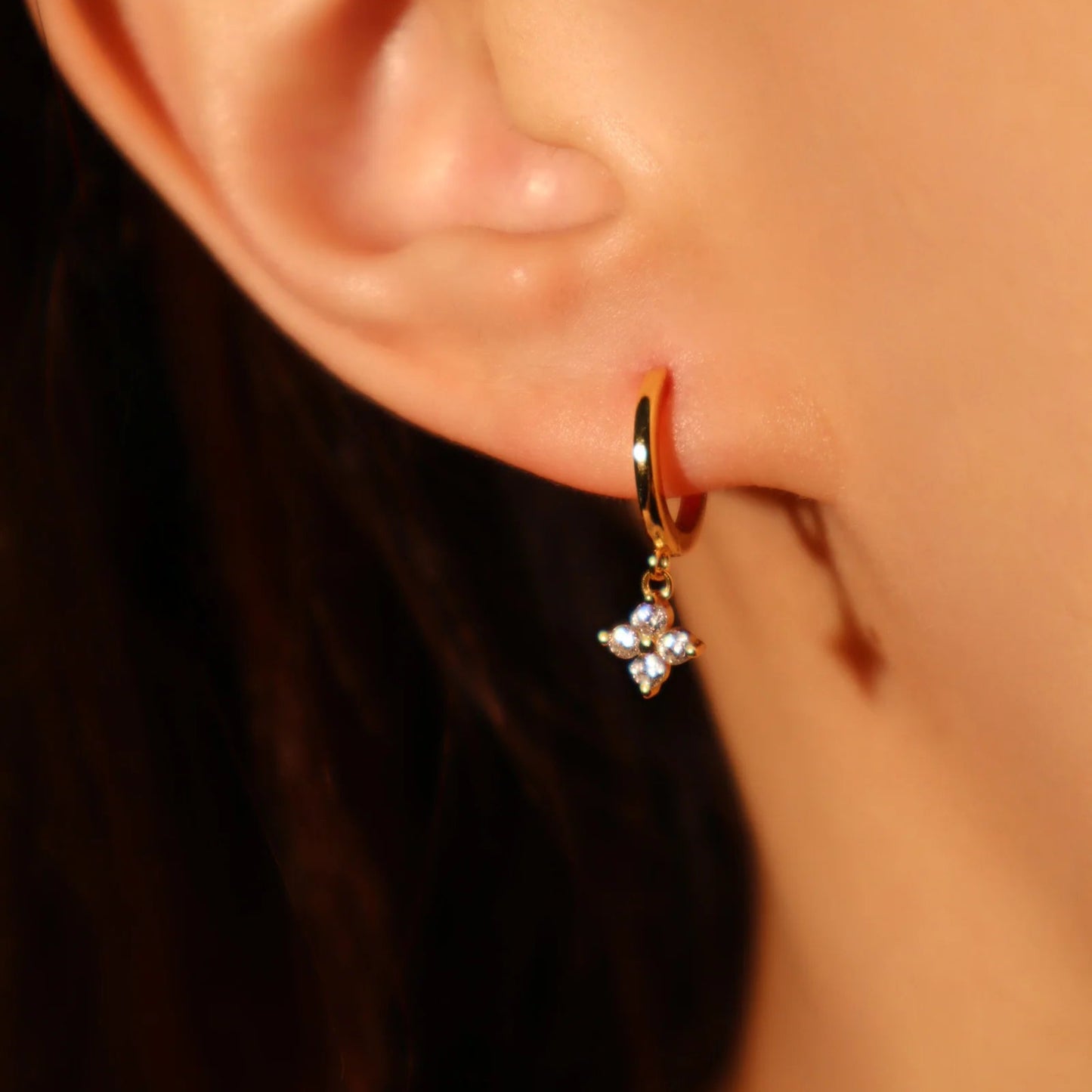 Snowflake Diamanté Hoop Earrings (in gold & silver)