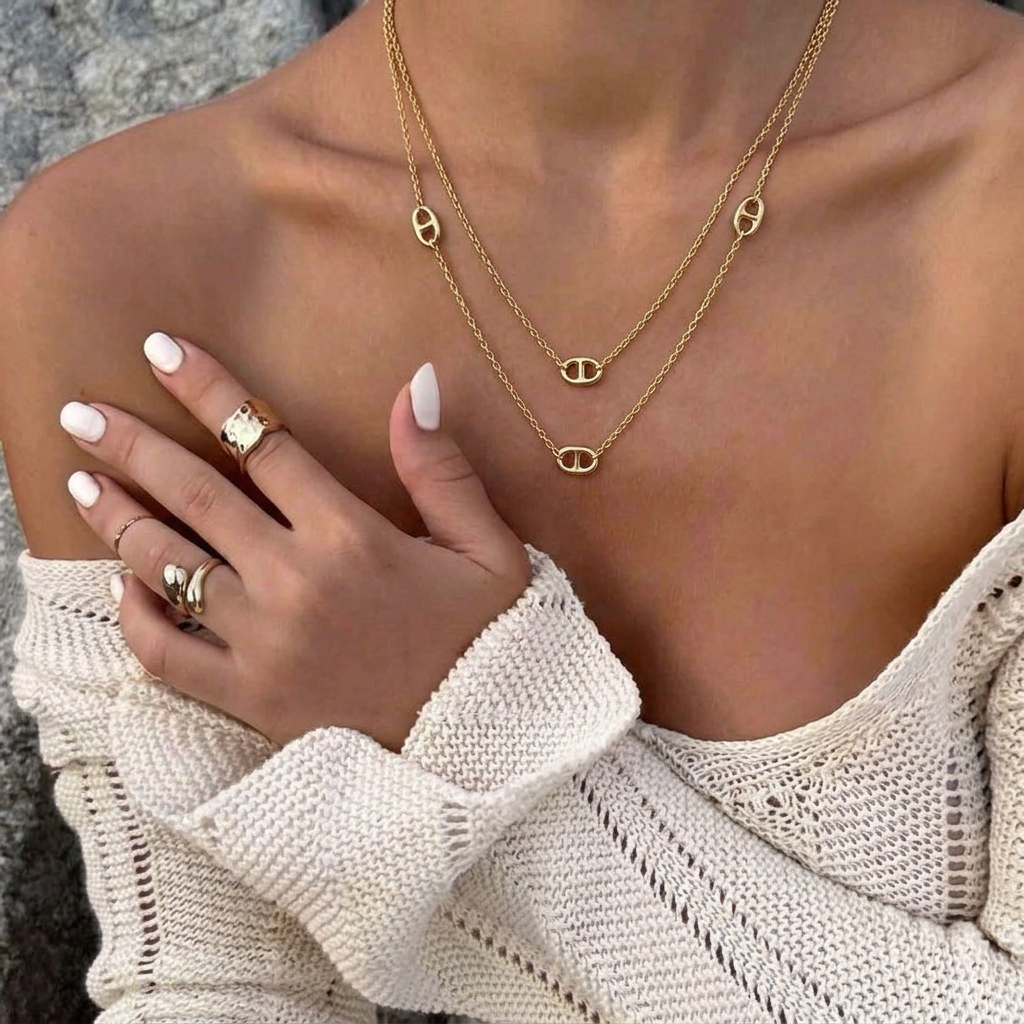 Eleni Layering Gold Necklace