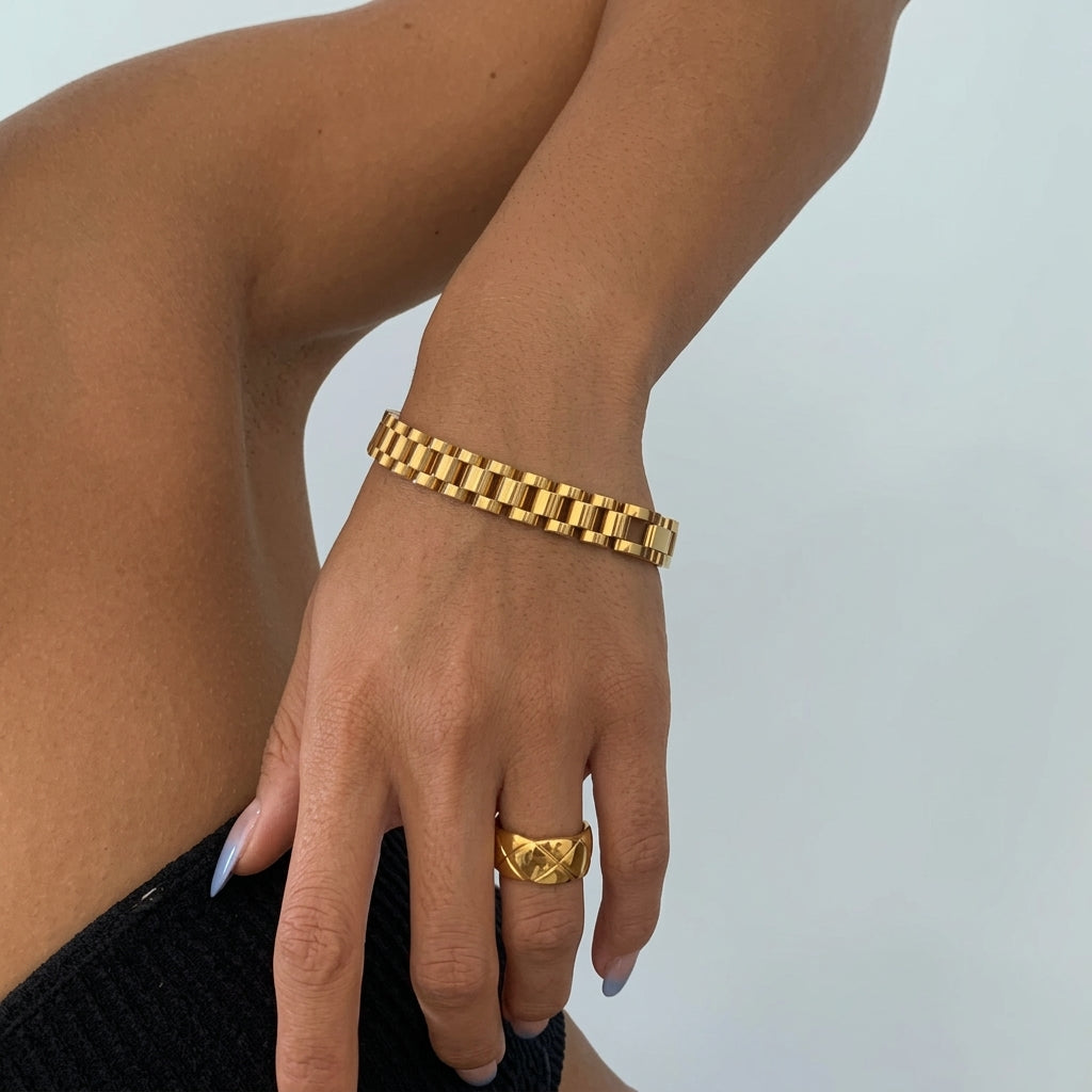 Watch Strap Bracelet (in silver & gold)