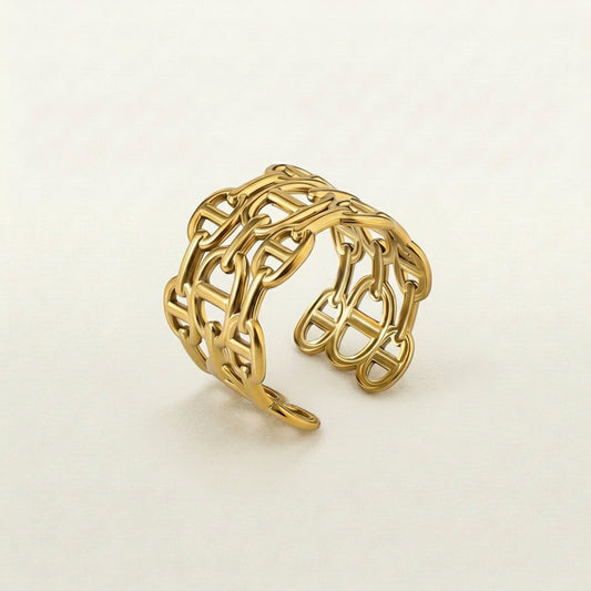Classy Multi Layering Ring (silver & gold)