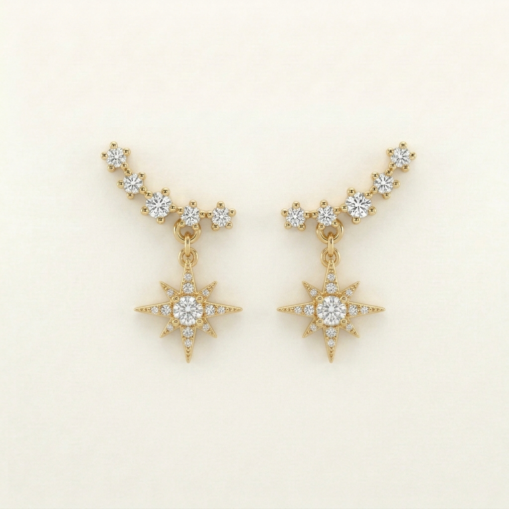 Stella Gold Star Earrings