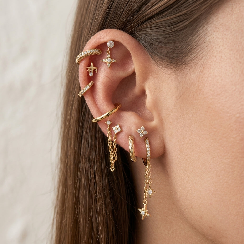 Layered Stars Earrings (in gold & silver)