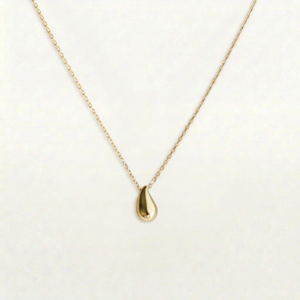 Simple Droplet Gold Necklace