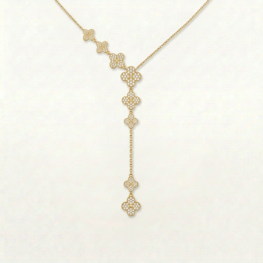 Yasmin Diamanté Clover Drop Necklace