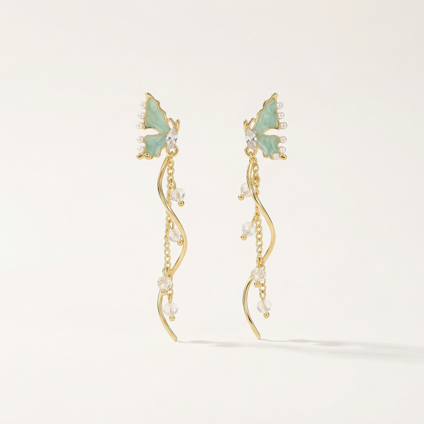 Butterfly Pearls Drop Earrings