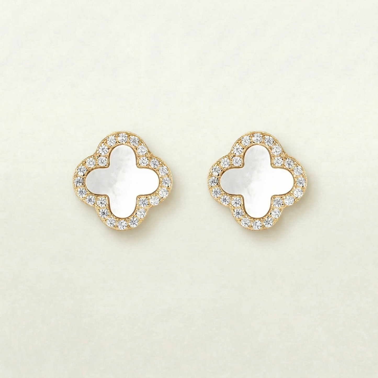 Mina Gold Pearl Diamanté Earrings