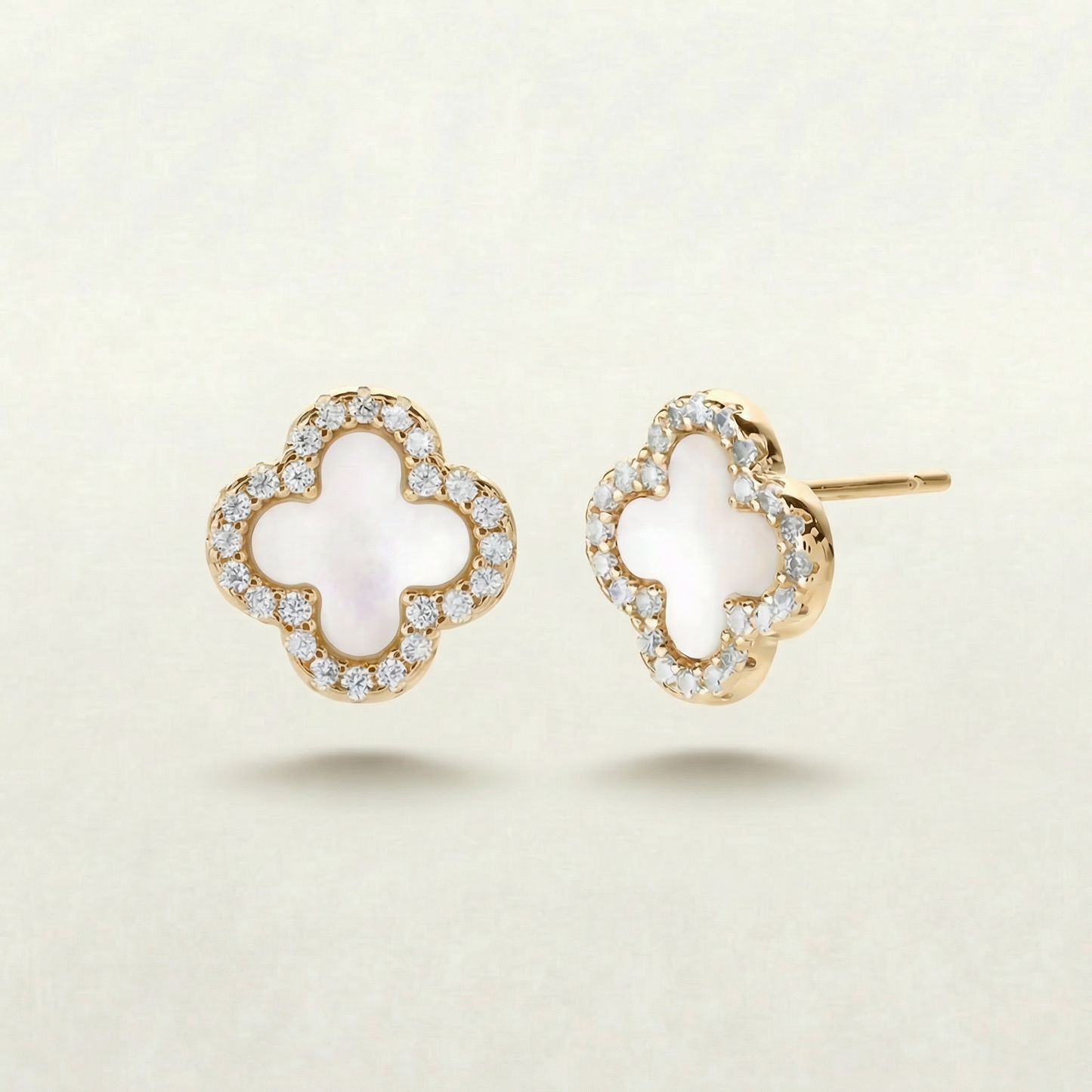 Mina Gold Pearl Diamanté Earrings