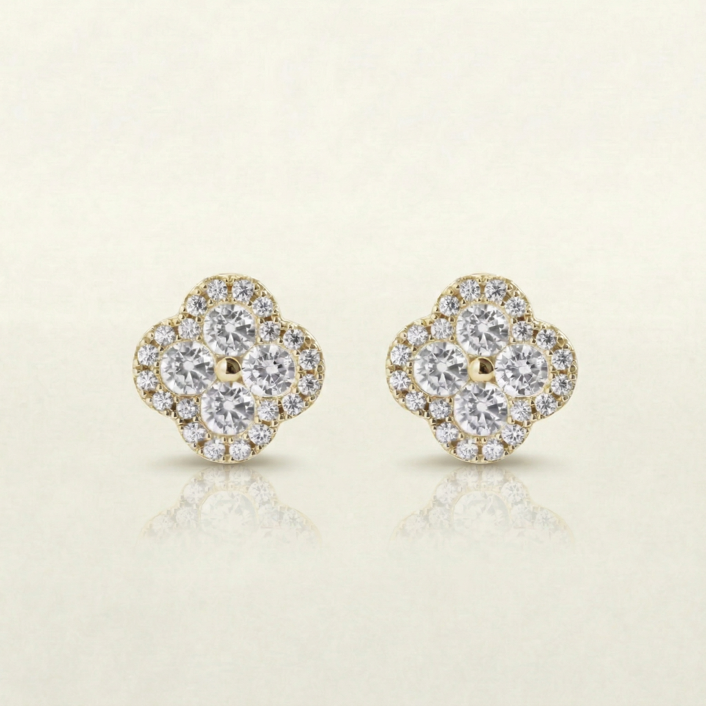 Mina Full Diamanté Earrings (in gold & silver)