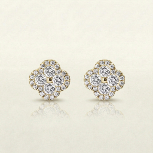 Mina Full Diamanté Earrings (in gold & silver)