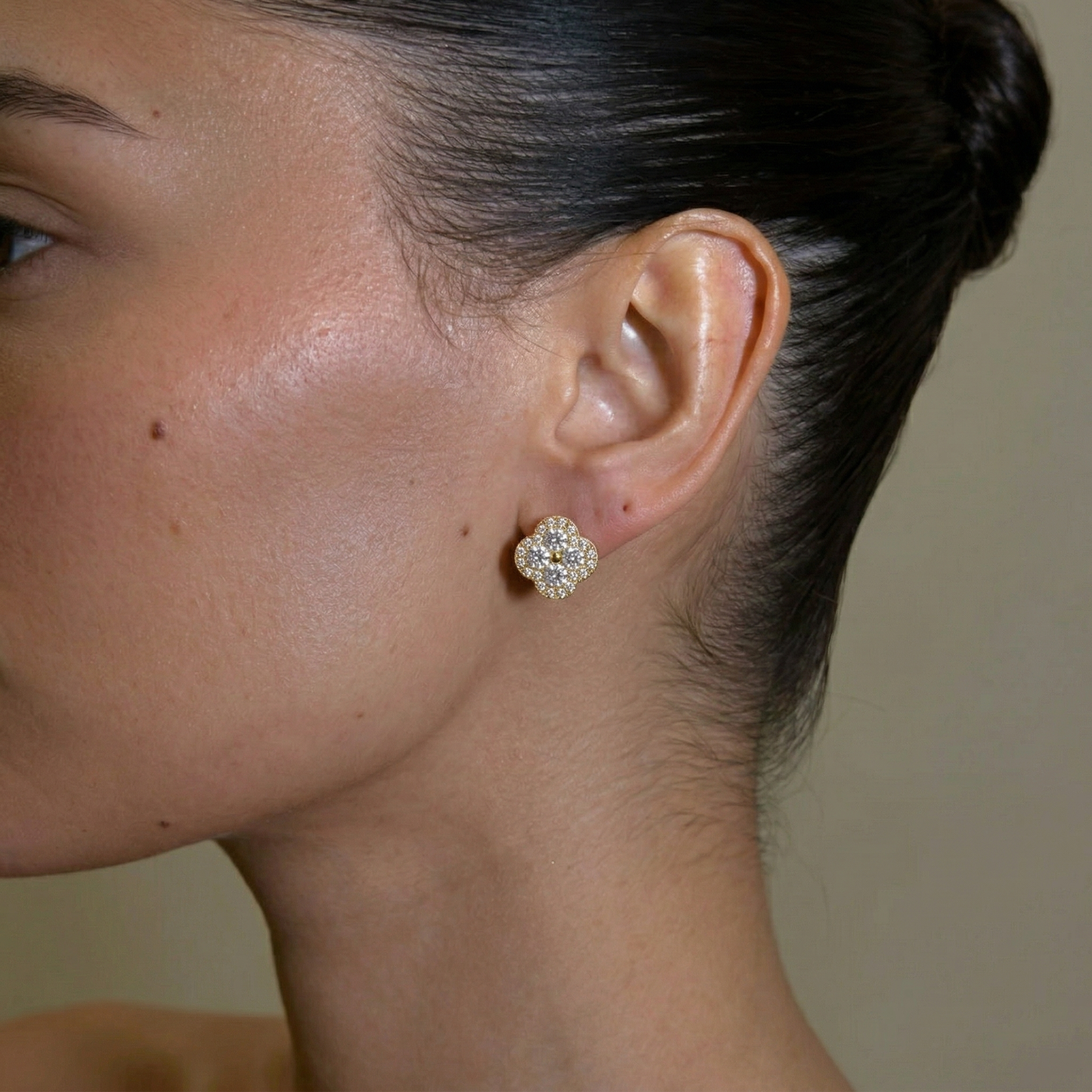 Mina Full Diamanté Earrings (in gold & silver)