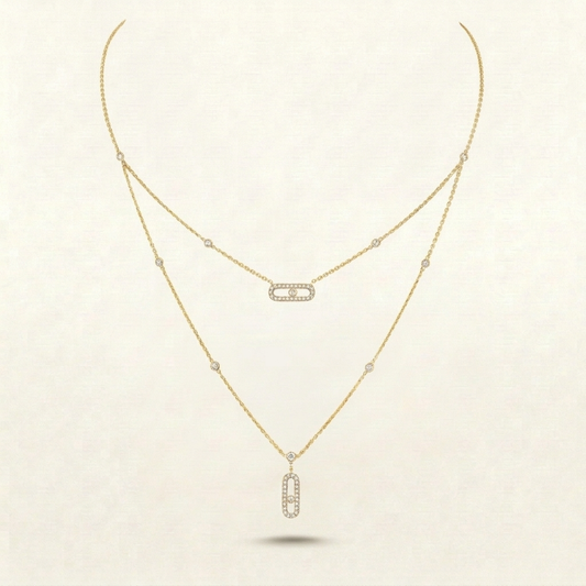 Mollyanne Diamanté Necklace (in gold & silver)