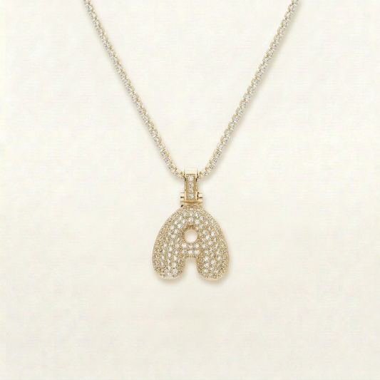 ICY Bubble Letter Initial Necklace